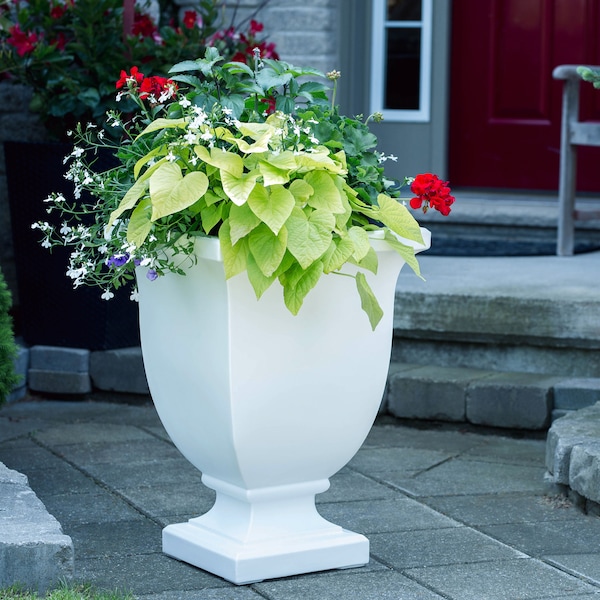 Augusta 26" Tall Planter - White
